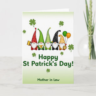 Gnomes St Patricks Faux Gold Foil Card