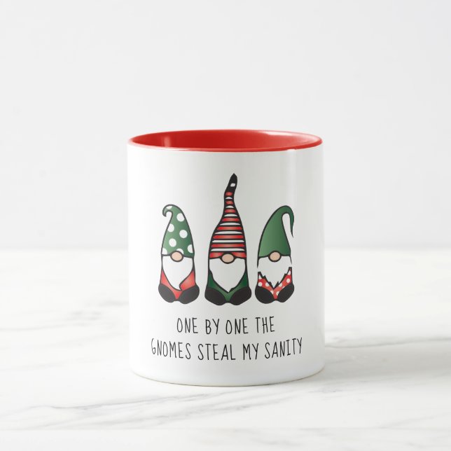 Gnomes Steal My Sanity Funny Christmas Saying Mug (Center)
