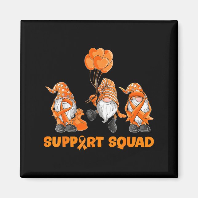 Gnomes Support Squad Ms Awareness Orange Ribbon  Magnet (Front)