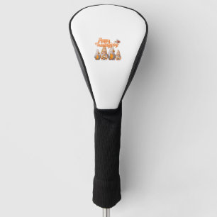Gnomes Thanksgiving Disguise Holding Turkey and Pu Golf Head Cover