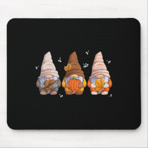 Gnomes Thanksgiving Gnomes With Pumpkin Autumn Lea Mouse Pad