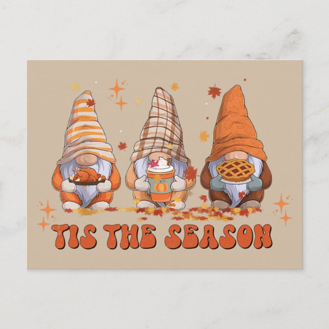 Gnomes Thanksgiving Holiday Card (Front)