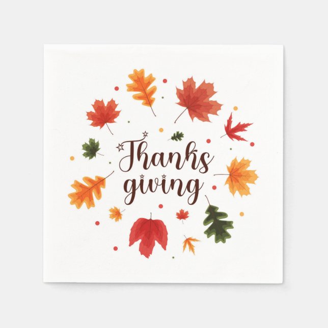 Gnomes Thanksgiving Napkin (Front)