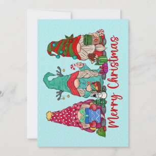 Gnomes Trio Christmas Greeting Card