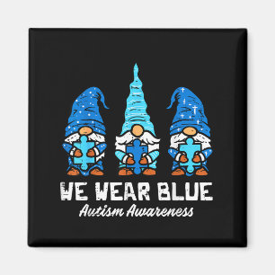 Gnomes We Wear Blue Autism Awareness Acceptance Wo Magnet