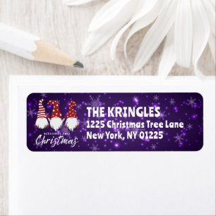 Gnomes With Blessings Deep Purple Return Address Label