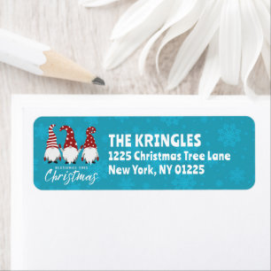 Gnomes With Blessings Light Blue Return Address Label