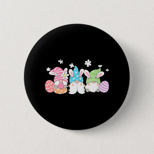 Gnomes With Bunny Ears and Easter Eggs Rabbit 6 Cm Round Badge