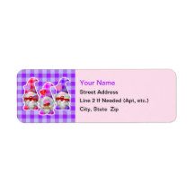 Gnomes with Red Truck Valentine Address Labels