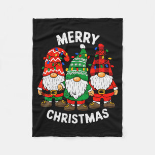 Gnomes Xmas Funny Merry Christmas Squad For Men Wo Fleece Blanket