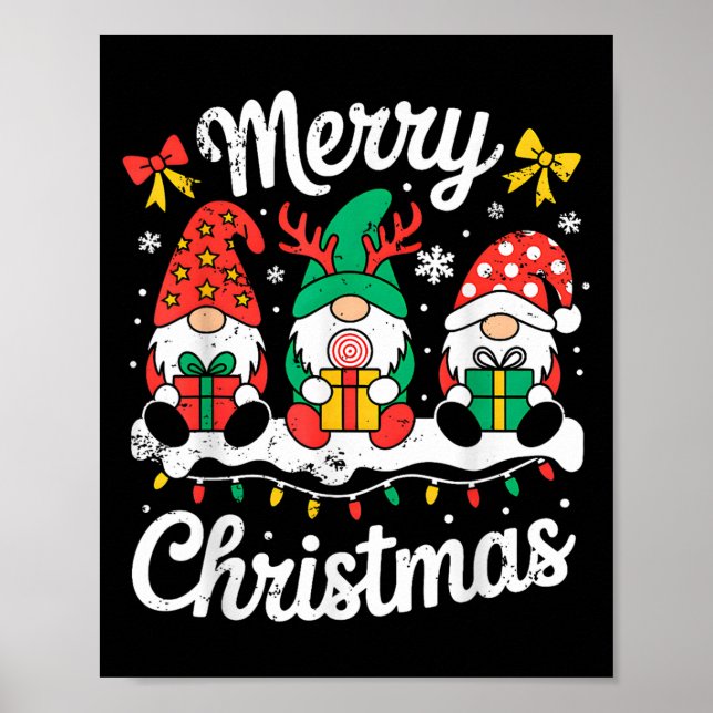 Gnomes Xmas Funny Merry Christmas Squad For Men Wo Poster (Front)