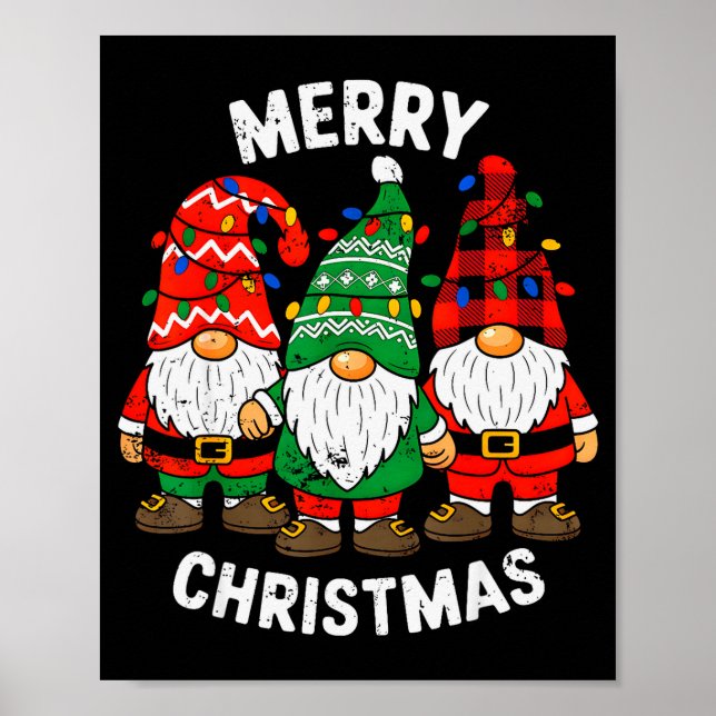 Gnomes Xmas Funny Merry Christmas Squad For Men Wo Poster (Front)