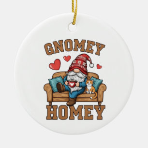 Gnomey homey gnome at home design ceramic ornament