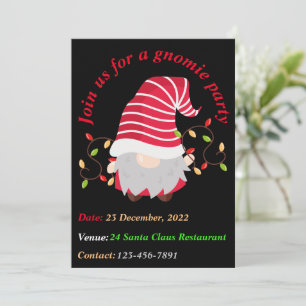 Gnomie Christmas Party Invitation Card