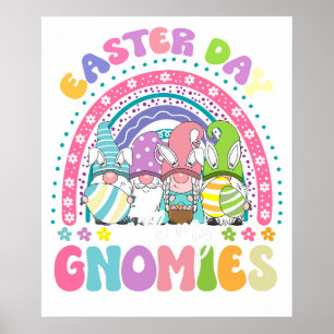 gnomies easter, retro, vintage poster