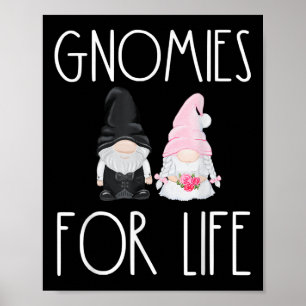 Gnomies For Life Funny Wedding Gnome Bride Groom M Poster