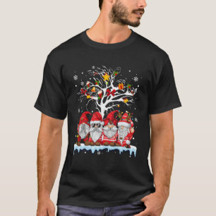 Gnomies In Red Gnome Christmas Ugly Tree Lights Sn T-Shirt