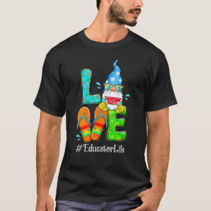 Gnomies Love Educator Life Summer Vibes Beach Tree T-Shirt