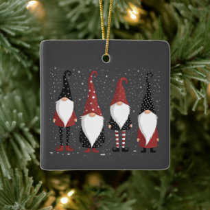 Gnomies Lover Funny Gnome Christmas Ceramic Ornament