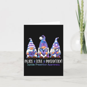 Gnomies Lover Peace Love Prevention Suicide Awaren Card