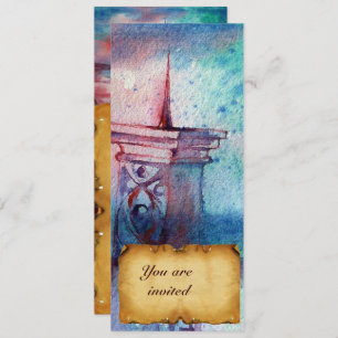 GNOMON  AND LADY OF THE LAKE Brown parchment Invitation