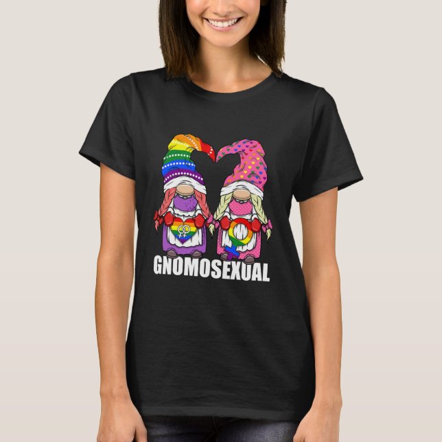 Gnomosexual Lgbtq Gnome Lesbian Love T-Shirt (Front)