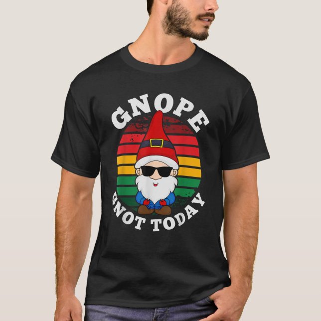 Gnope Funny Garden Gnome Scandinavian Cute Gnome  T-Shirt (Front)