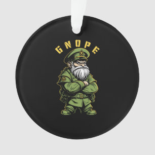 Gnope Garden Gnome Funny Military Officer Gardener Ornament
