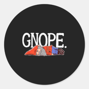 Gnope Gnome Dwarf Funny Garden Elf Christmas Classic Round Sticker