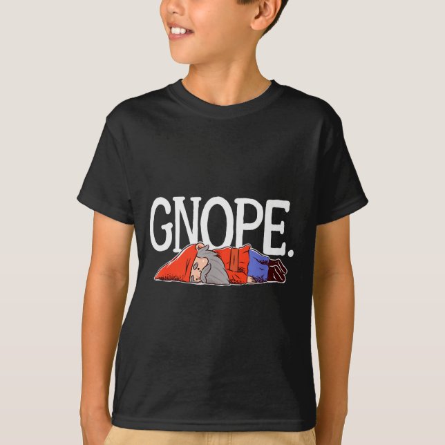 Gnope Gnome Dwarf Funny Garden Elf Christmas  T-Shirt (Front)