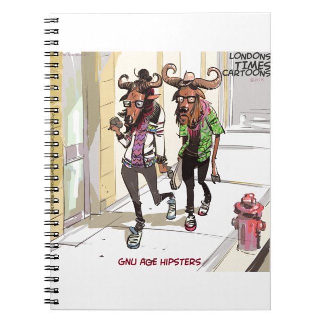 Gnu Age Hipsters Rick London Funny Notebook (Front)