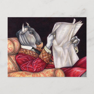 Gnu Funny News Animal Newspaper Postcard