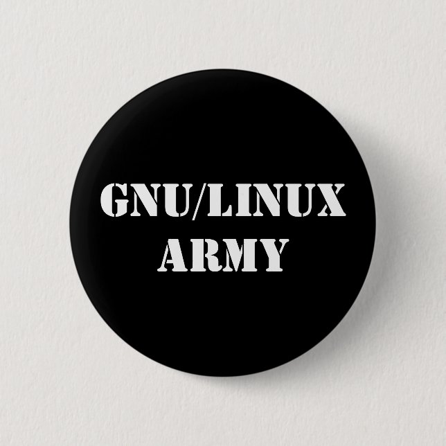 GNU/Linux Army 6 Cm Round Badge (Front)