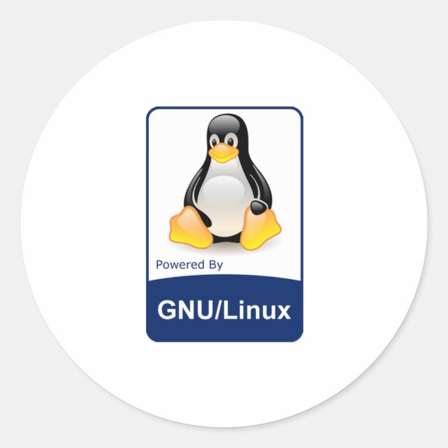 GNU/Linux Classic Round Sticker (Front)