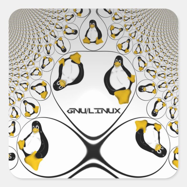 GNU/Linux Fractal Sticker (Front)