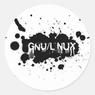 Gnu/Linux Slash Classic Round Sticker