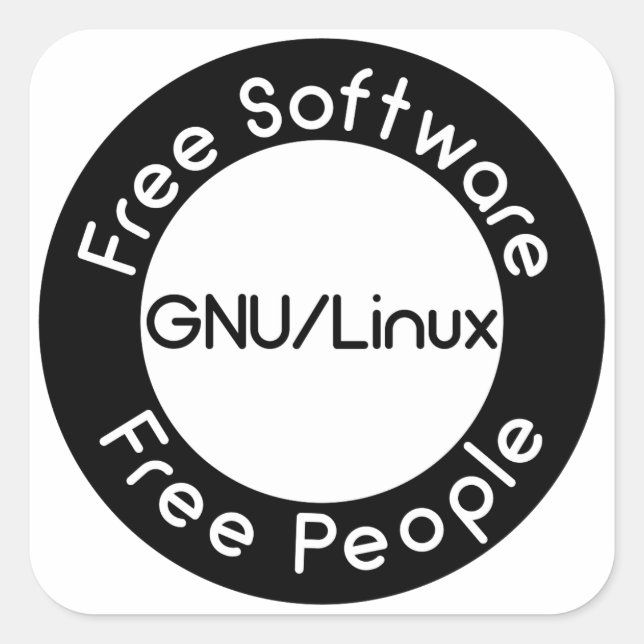 GNU/Linux Square Sticker (Front)