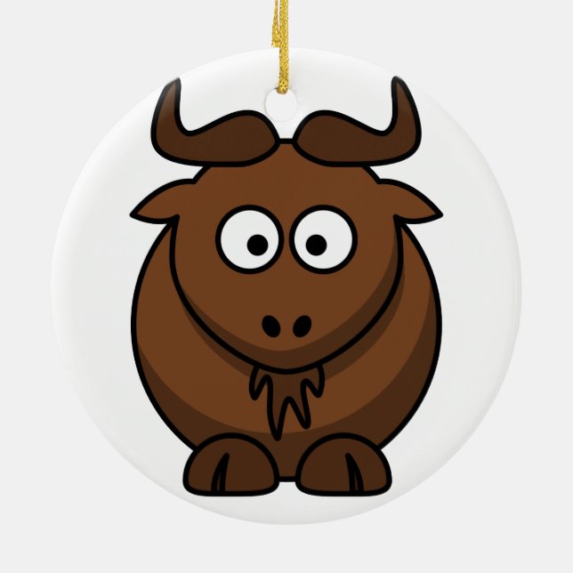 Gnu (Wildebeest) Christmas Ornament (Back)