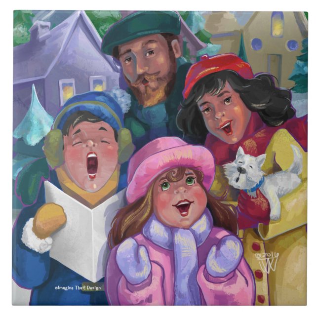 Go a Caroling Ceramic Tile (Front)