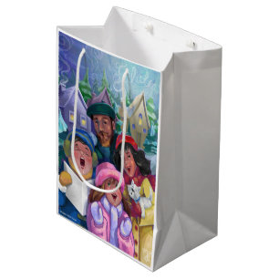 Go a Caroling Illustration Medium Gift Bag