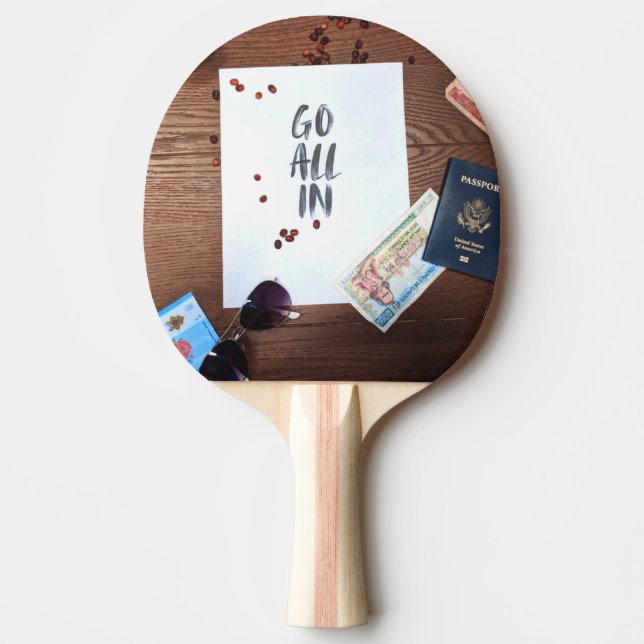 Go All In, Travel Take A Risk Ping Pong Paddle (Front)
