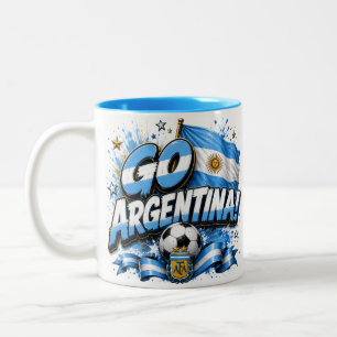 Go Argentina Soccer Design Argentin Two-Tone Coffee Mug
