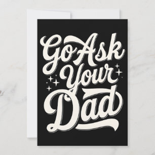 Go Ask Your Dad Funny Mum Mother’s Day Vintage Invitation