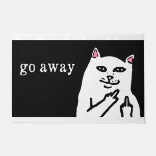 Go Away Cat Doormat   Funny Cat Saying Mat