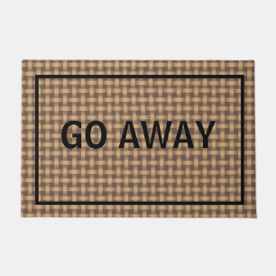 Go Away Custom Funny Rustic Burlap Doormat