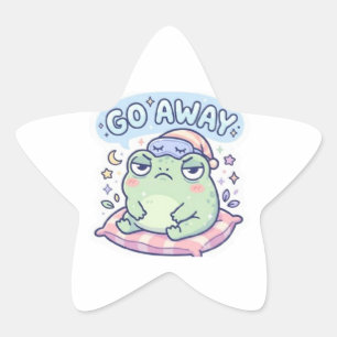 Go Away Frog Sticker Cute Annoyed Frog Funny Meme 