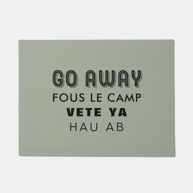 GO AWAY / GET LOST IN FOUR LANGUAGES DOORMAT (Front)