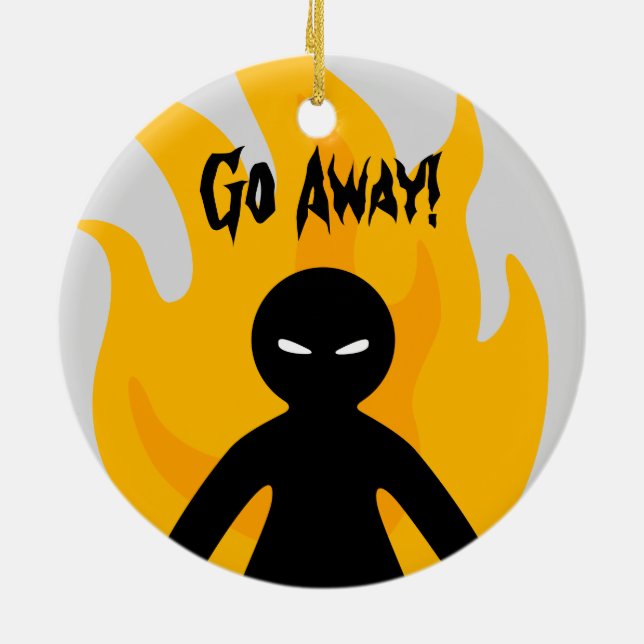 Go Away!Go Away! Ceramic Tree Decoration (Back)