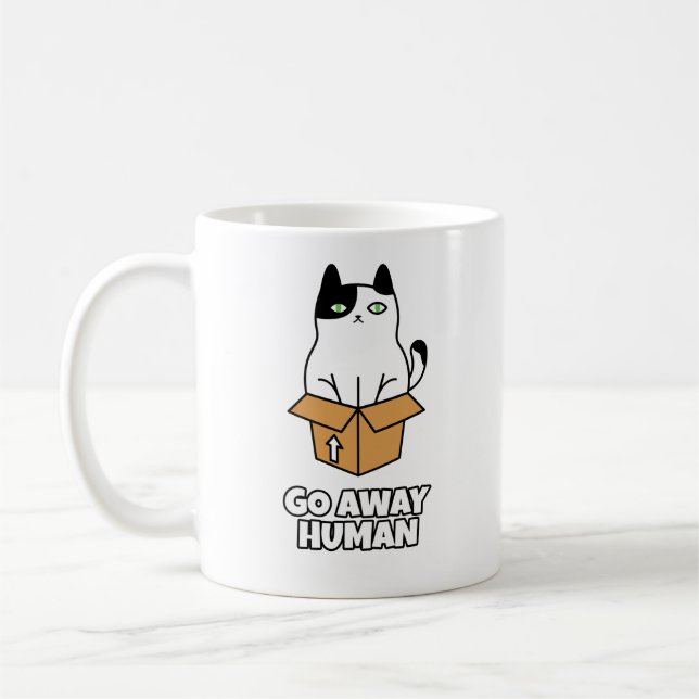 Go Away Human Coffee Mug (Left)