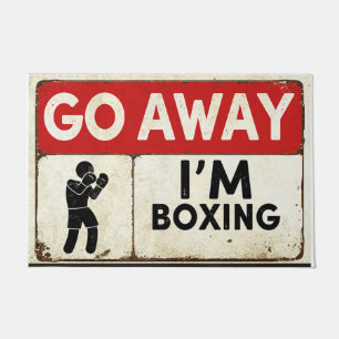 Go Away I'm Boxing Rug, Boxing Players Doormat